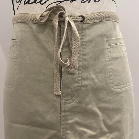 J. Jill Khaki Drawstring Front Pocket Tencel Lyocell Blend Skirt - Picture 4 of 8